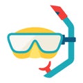 Illustration of swim mask. Summer image for holiday or vacation.