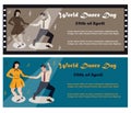 Illustration of the swing dancing couple for the World Dance Day Royalty Free Stock Photo