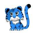 Illustration Symbolic Blue Tiger