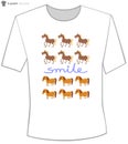 T shirt design with happy cartoon horses