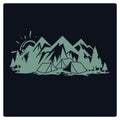 Illustration t shirt and logo camping mountain design vintage