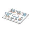 Isometric Cloud Computing on Tablet Device Royalty Free Stock Photo