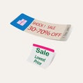 Tag Sale low price promotion for supermarket vector