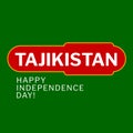 Illustration of tajikistan happy independence day text against green background, copy space