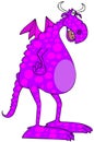 Tall purple dragon with big feet Royalty Free Stock Photo