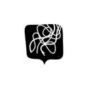 Illustration tangled lines symbol thought creative black color in doodle style