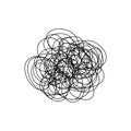Illustration of tangled yarn,Metaphor of problem solving, difficult situation, chaos and mess
