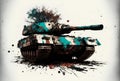 Tank t10 on white background, industries, military Royalty Free Stock Photo