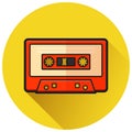 Tape circle yellow flat icon