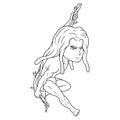 Tarzan chibi mascot line art