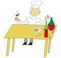 Illustration of taster of wine Royalty Free Stock Photo