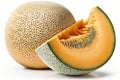 tasty cantaloupe melons on a white background Royalty Free Stock Photo