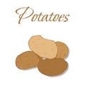 Illustration of Tasty Veggies. Vector Potatoes Royalty Free Stock Photo