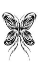 illustration tatto tribal butterfly