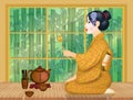 Illustration of tea ceremony Royalty Free Stock Photo