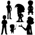 illustration Teacher, Business Man, Women, Boy silhouette collection on white Background