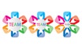 Team Work Logo - Rounded Team Work Union People Logo Template- Circular Business Team United Logo Royalty Free Stock Photo