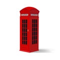 Illustration of a telephone box, detailed 3d icon illustration, London symbol