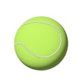 Illustration of tennis ball isolated on white. Yellow-Green realistic tennis ball clipart design element