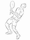 Illustration of a tennis winner, vector draw