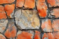 Texture of the stone with orange painted wall, high quality, high resolution Royalty Free Stock Photo