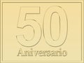 50Th anniversary seal in gold in spanish