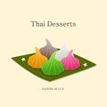 illustration Thai desserts Royalty Free Stock Photo