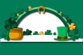 Illustration on theme beautiful shape banner in style paper cut for celebrate holiday patricks day Royalty Free Stock Photo