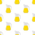 Illustration on theme big colored lemonade in glass jug