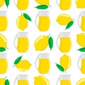 Illustration on theme big colored lemonade in lemon jug