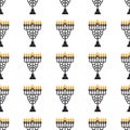 Illustration on theme big colored pattern menorah