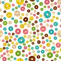 Illustration on theme big colored seamless donut pattern Royalty Free Stock Photo