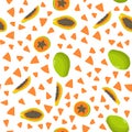 Illustration on theme big colored seamless papaya