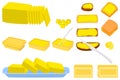 Illustration on theme big colored set different types creamy butter Royalty Free Stock Photo