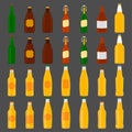 Illustration on theme big kit beer glass bottles with lid for brewery Royalty Free Stock Photo
