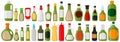 Illustration on theme big kit varied glass bottles filled liquid sauce pesto