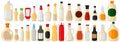 Illustration on theme big kit varied glass bottles filled thick sauce mayonnaise Royalty Free Stock Photo