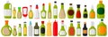 Illustration on theme big kit varied glass bottles filled thick sauce wasabi