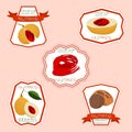 Illustration on theme big set different types spice nutmeg