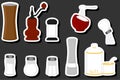 Illustration on theme big set different types ware filled salt for organic cooking Royalty Free Stock Photo