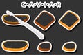 big set various types fish caviar, bread different size