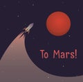 Illustration on theme of colonization of planet Mars