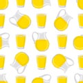 Illustration on theme colored lemonade in glass jug