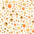 Illustration on theme colored seamless apricot pattern Royalty Free Stock Photo