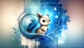 An illustration on the theme, a cute squirrel Royalty Free Stock Photo