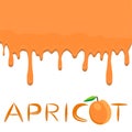 Illustration on theme falling runny apricot drip at sugary cow milk