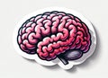 Illustration on the theme, human brain side view, sticker Royalty Free Stock Photo