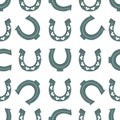 Illustration on theme Irish holiday St Patrick day, seamless horseshoes