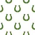 Illustration on theme Irish holiday St Patrick day, seamless horseshoes