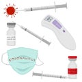 Illustration on theme medical syringe of drug for injection vaccine Royalty Free Stock Photo